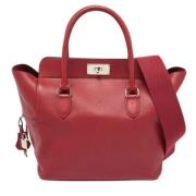 Pre-owned Leather totes Hermès Vintage , Red , Dames