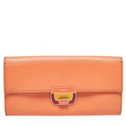 Pre-owned Leather wallets Prada Vintage , Orange , Dames