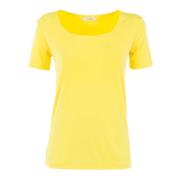 Dames T-shirt Lang/Kort/Mouwloos Stijlvol Fracomina , Yellow , Dames