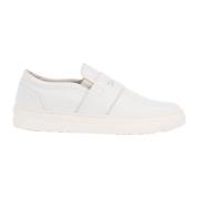 Elegante Heren Sneakers Wit Leer Pantofola d'Oro , White , Heren