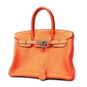 Pre-owned Leather hermes-bags Hermès Vintage , Orange , Dames