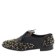 Pre-owned Leather flats Christian Louboutin Pre-owned , Black , Dames