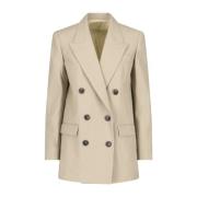 Stijlvolle Beige Dubbelrij Blazer Isabel Marant , Beige , Dames