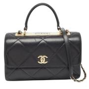 Pre-owned Leather handbags Chanel Vintage , Black , Dames