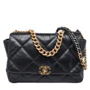 Pre-owned Leather chanel-bags Chanel Vintage , Black , Dames