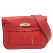 Pre-owned Leather shoulder-bags Hermès Vintage , Red , Dames