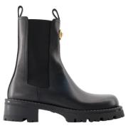 Leather boots Versace , Black , Dames