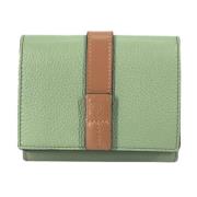 Pre-owned Leather wallets Loewe Pre-owned , Green , Dames