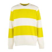 Katoenen Crewneck Sweater Groene Strepen Liu Jo , Green , Heren