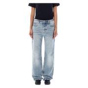 Wide-Leg Denim Jeans Saint Laurent , Blue , Dames