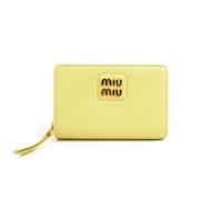 Pre-owned Leather wallets Miu Miu Pre-owned , Yellow , Dames