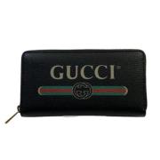 Pre-owned Leather wallets Gucci Vintage , Black , Dames