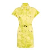 Lange Jurk Hypnotic Tie Dye Geel Patrizia Pepe , Yellow , Dames