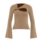 Bruine Gebreide Trui Aw24 Handwas Akep , Brown , Dames