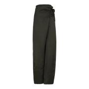 Wrap Linnen Viscose Broek Cortana , Black , Dames