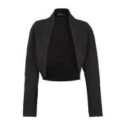 Metallic Cotton Short Jacket Turmalina Cortana , Black , Dames