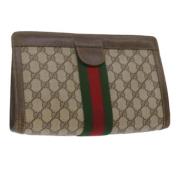 Pre-owned Canvas clutches Gucci Vintage , Beige , Dames