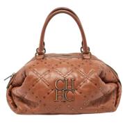 Pre-owned Leather handbags Carolina Herrera Pre-owned , Brown , Dames