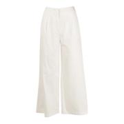 Wijde Pijp Zomerbroek Wit Outlet Fracomina , White , Dames