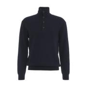 Blauwe Gebreide Trui Aw24 Handwas Paolo Pecora , Blue , Heren