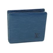 Pre-owned Leather wallets Louis Vuitton Vintage , Blue , Dames