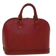 Pre-owned Leather handbags Louis Vuitton Vintage , Red , Dames