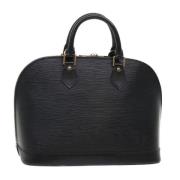 Pre-owned Leather handbags Louis Vuitton Vintage , Black , Dames