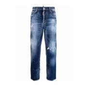 Blauwe Jeans Ss22 Destroyed Effect Dsquared2 , Blue , Dames