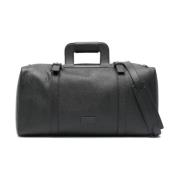 Donkergrijze Heren Duffle Tas Emporio Armani , Black , Heren