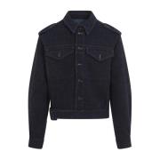 Indigo Blue Denim Jacket Givenchy , Blue , Heren