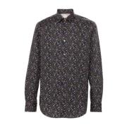 Bloemenprint Katoenen Overhemd Paul Smith , Black , Heren