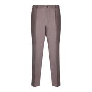 Beige Mid-Rise Broek Aw23 Dell'oglio , Beige , Heren