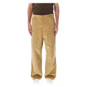 Sand Corduroy Baggy Fit Broek Ami Paris , Beige , Heren