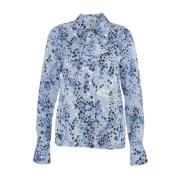 Blauwe Shirts Aw24 Model Hoogte 178cm Himon's , Blue , Dames