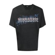 Grafisch Katoenen T-Shirt Dsquared2 , Black , Heren