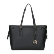 Voyager M Cross-Grain Leren Tas Michael Kors , Black , Dames