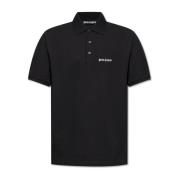 Polo met geborduurd logo Palm Angels , Black , Heren