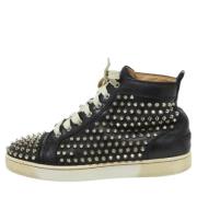 Pre-owned Leather sneakers Christian Louboutin Pre-owned , Black , Her...