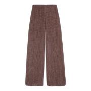 Velvet Wide Leg Pants Cortana , Brown , Dames