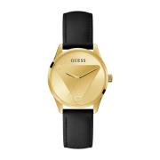 Iconisch Embleem Leren Horloge Guess , Yellow , Dames