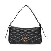 Romantische Logo Schoudertas Moschino , Black , Dames