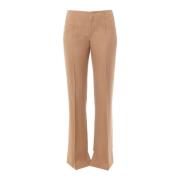 Virgin Wool Broek met Asymmetrische Onderkant Chloé , Brown , Dames