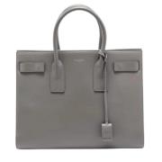 Pre-owned Leather totes Yves Saint Laurent Vintage , Gray , Dames