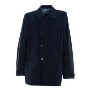 Korte Blauwe Trenchcoat voor Mannen Tommy Hilfiger , Blue , Heren