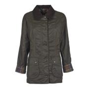 Groene Gewaxte Beadnell Jas Barbour , Green , Dames