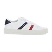 Leren Sneakers met Tricolor Banden Moncler , Multicolor , Heren