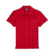 Katoenen Bowlingshirt met Schildpad Borduurwerk Vilebrequin , Red , He...