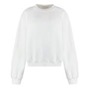 Geribbelde Katoenen Crew-Neck Sweatshirt Alexander Wang , White , Dame...