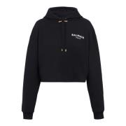 Flocked Paris hoodie Balmain , Black , Dames