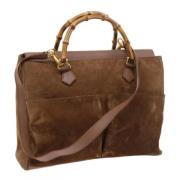 Pre-owned Suede handbags Gucci Vintage , Brown , Dames